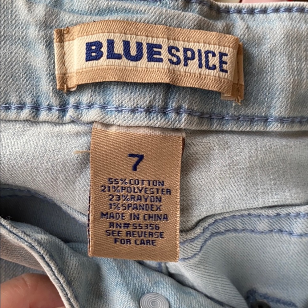 White wash baby blue jeans
